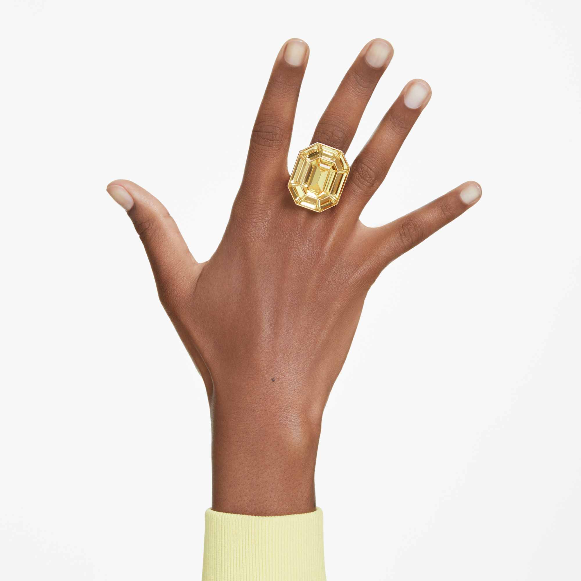 Lucent cocktail ring Octagon shape, Yellow, Gold-tone plated - Image 5