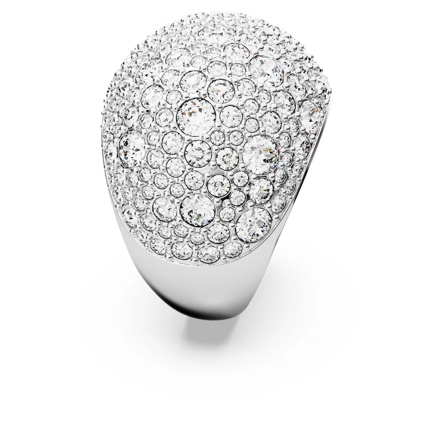 Luna cocktail ring Moon, White, Rhodium plated - Image 3