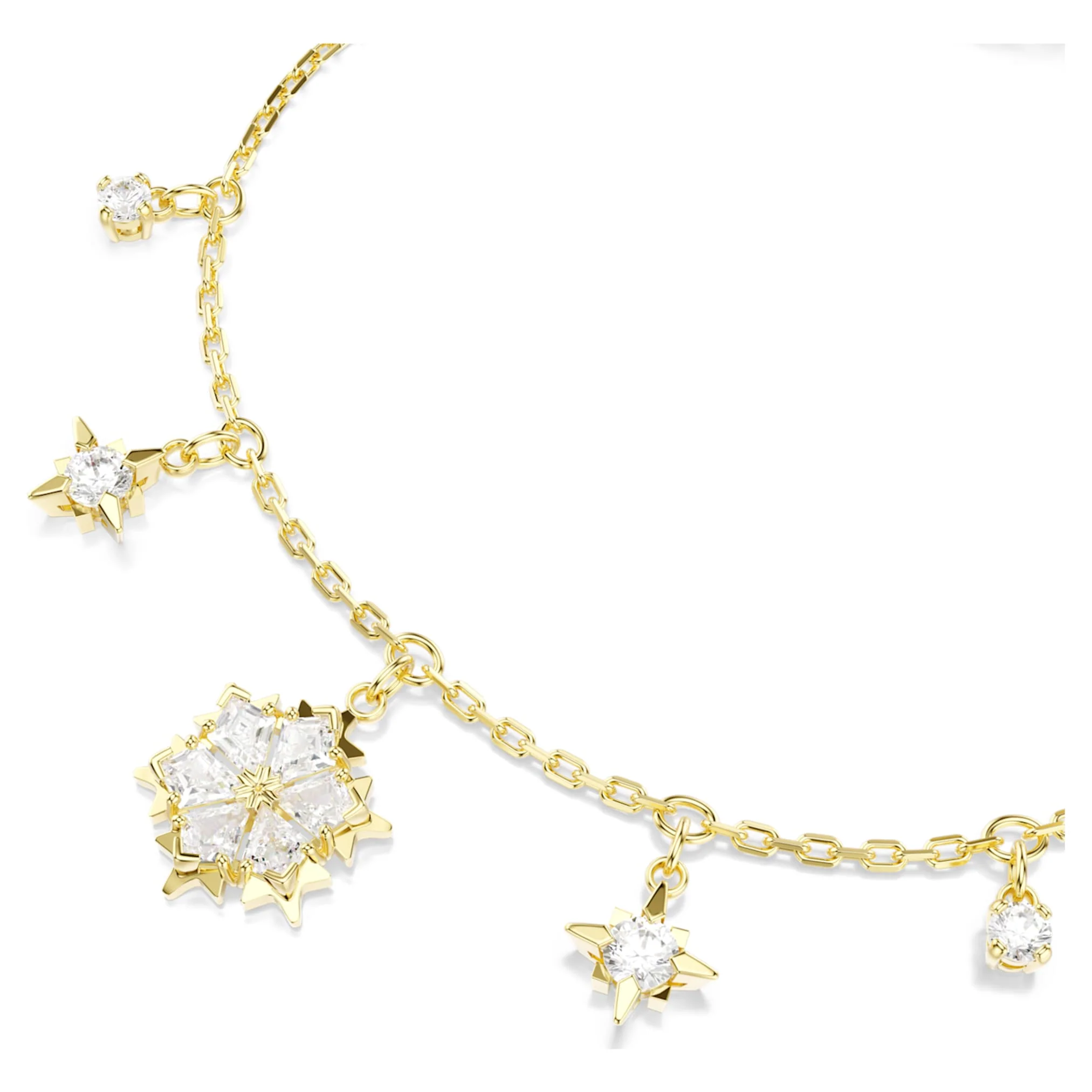 Magic bracelet Mixed cuts, Snowflake, White, 18K gold finish - Image 2