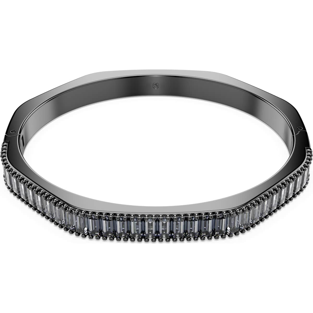 Matrix bangle Baguette cut, GREY, Ruthenium plated