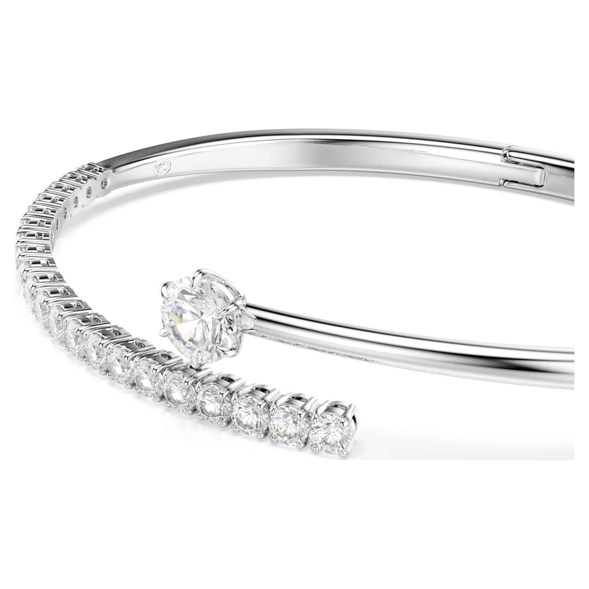 Matrix bangle Round cut, White, Rhodium plated - Image 2