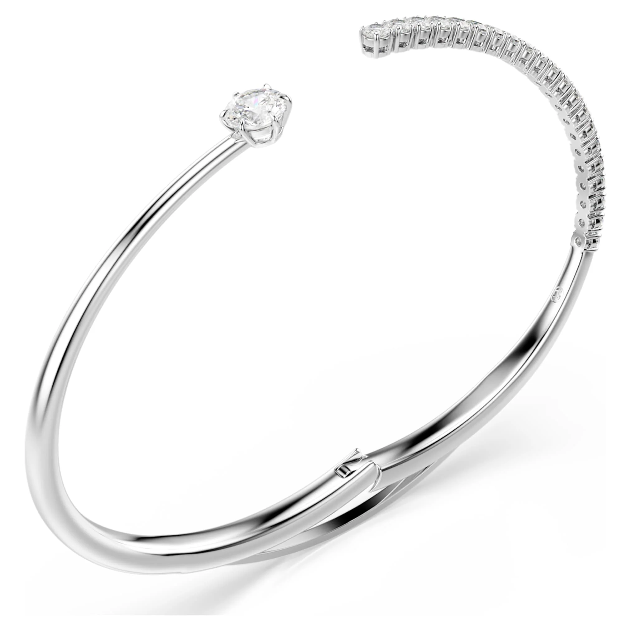 Matrix bangle Round cut, White, Rhodium plated - Image 3