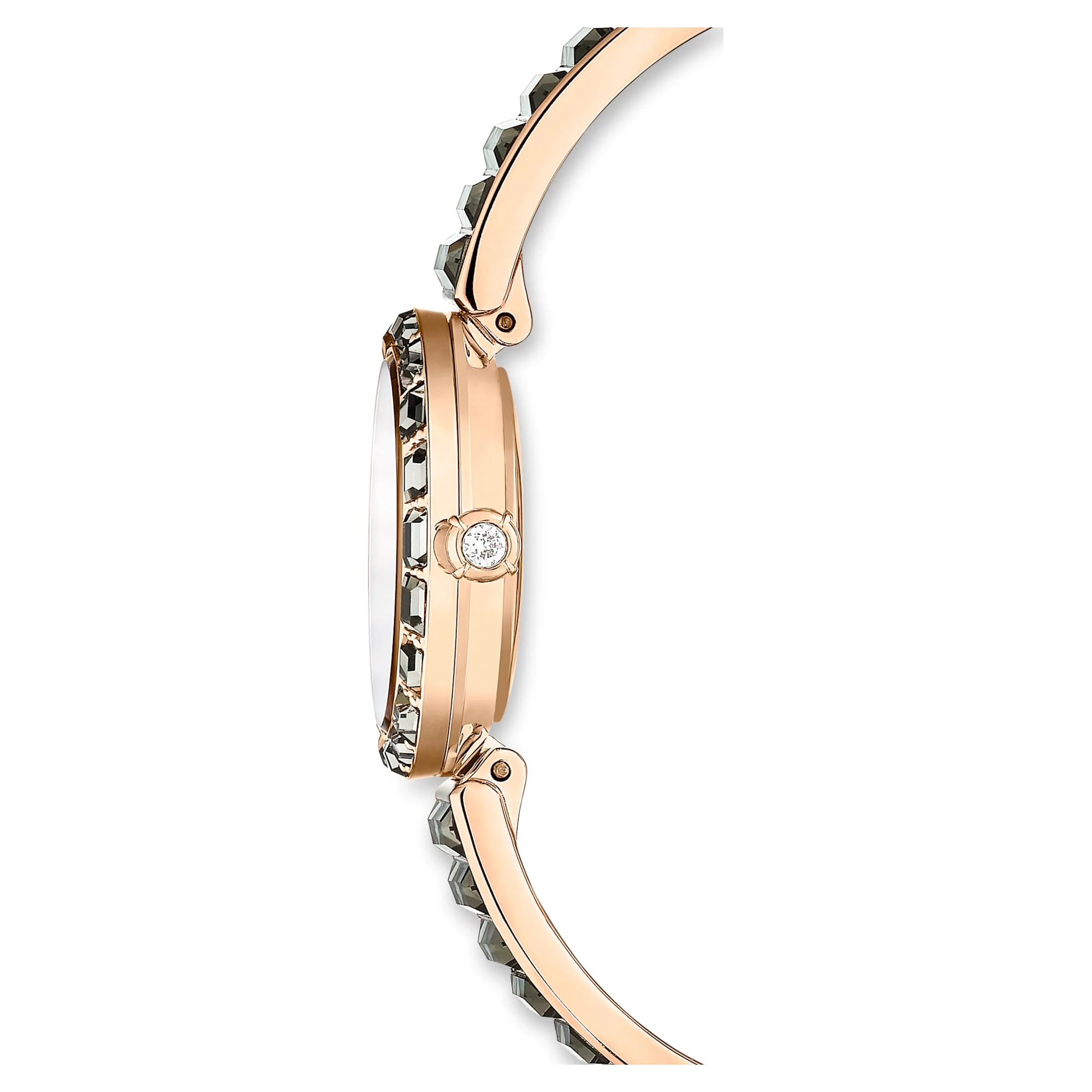 Matrix Bangle watch Swiss Made, Crystal bracelet, Gray, Rose gold-tone finish - Image 5
