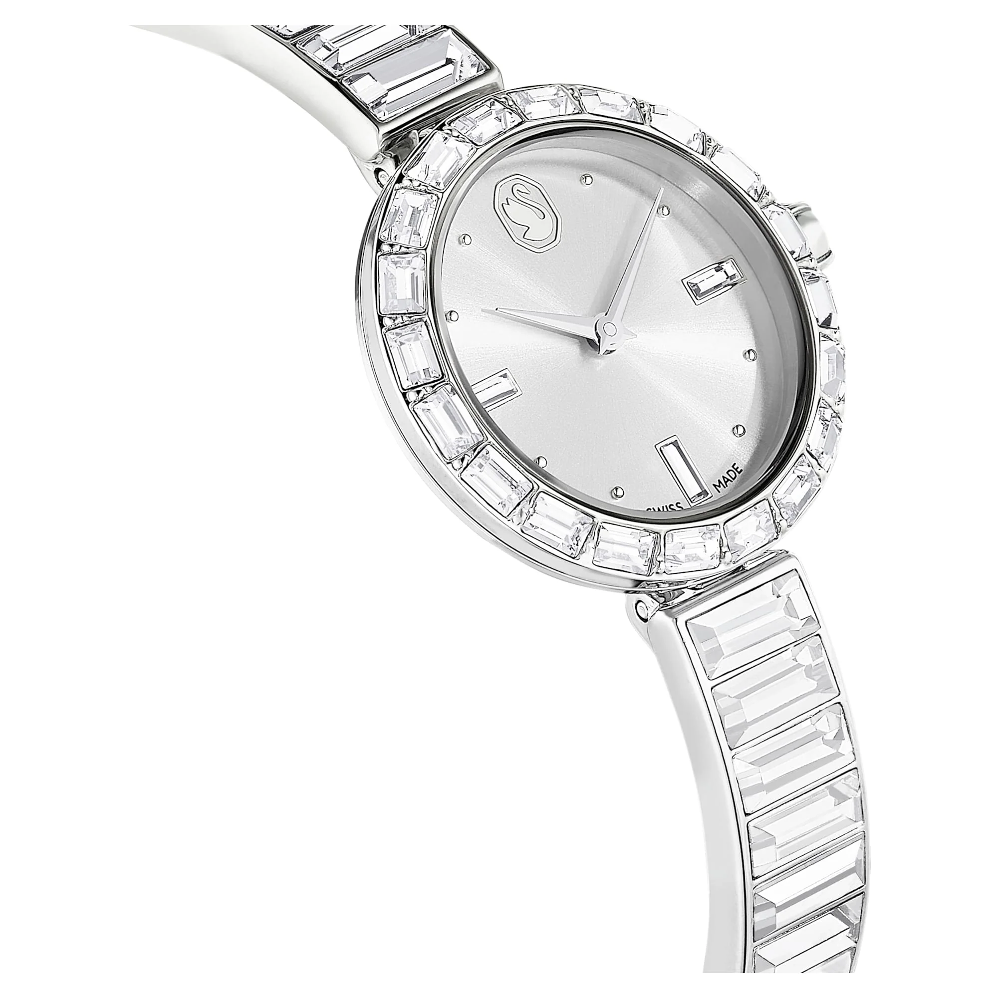 Matrix Bangle watch Swiss Made, Crystal bracelet, Silver tone, Stainless Steel - Image 6