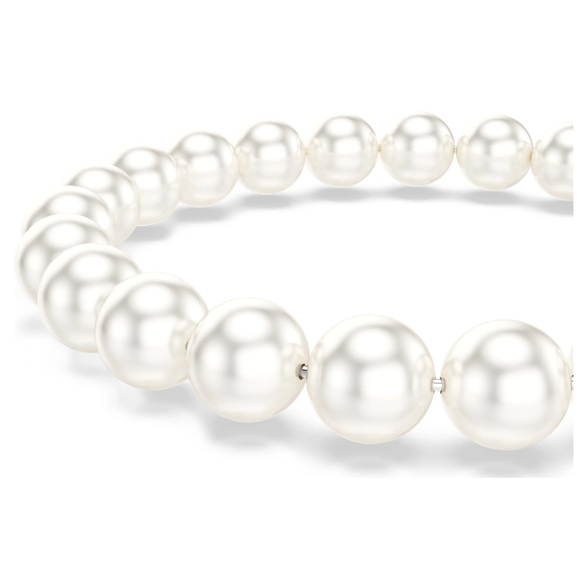 Matrix bracelet Crystal pearl, White, Rhodium plated - Image 4