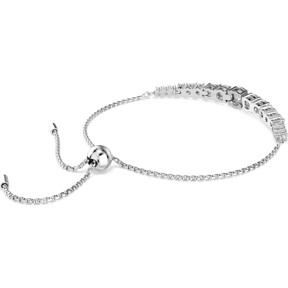 Matrix bracelet Gradient of round cuts, White, Rhodium plated - Image 5