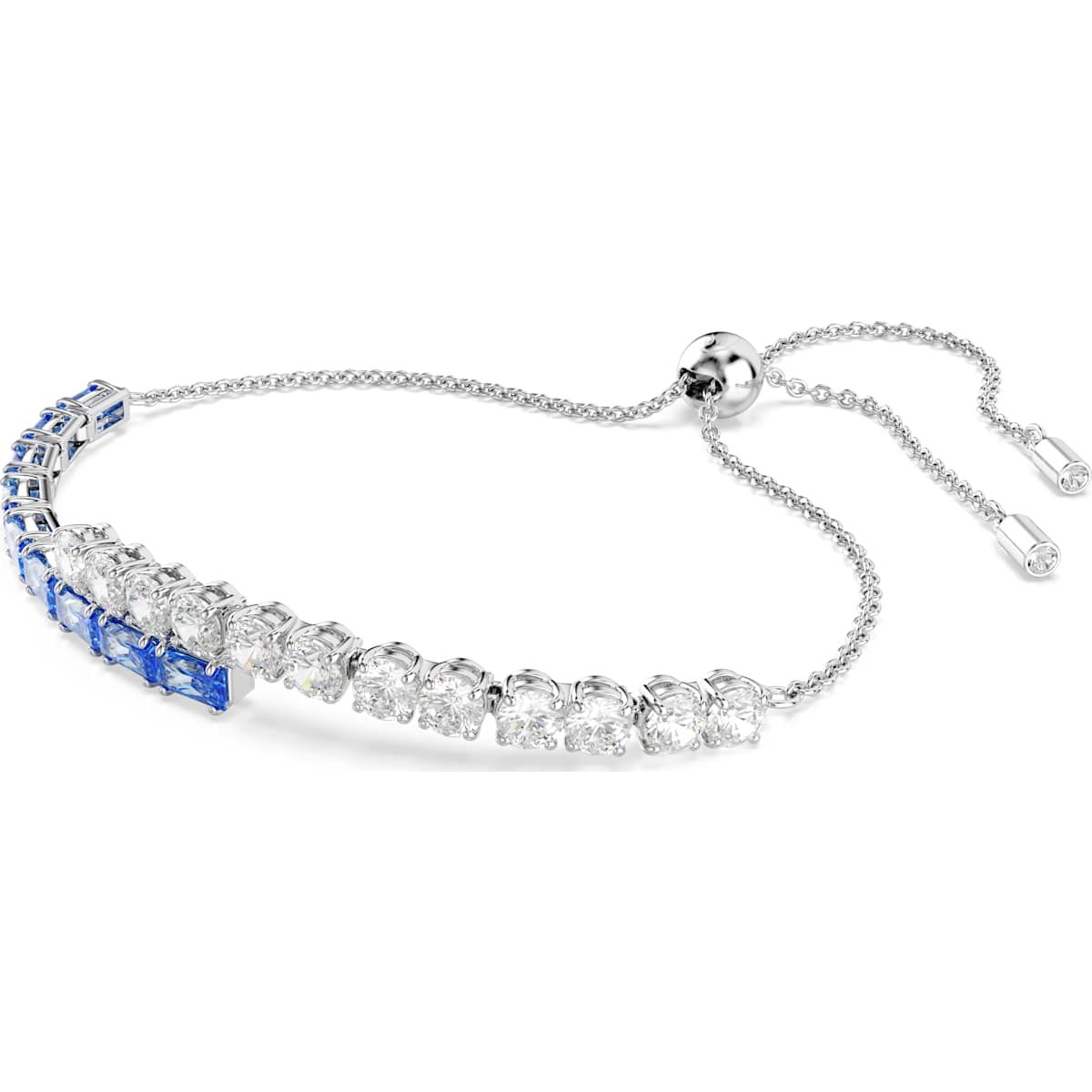 Matrix bracelet, Mixed cuts, Blue, Rhodium plated - Image 2