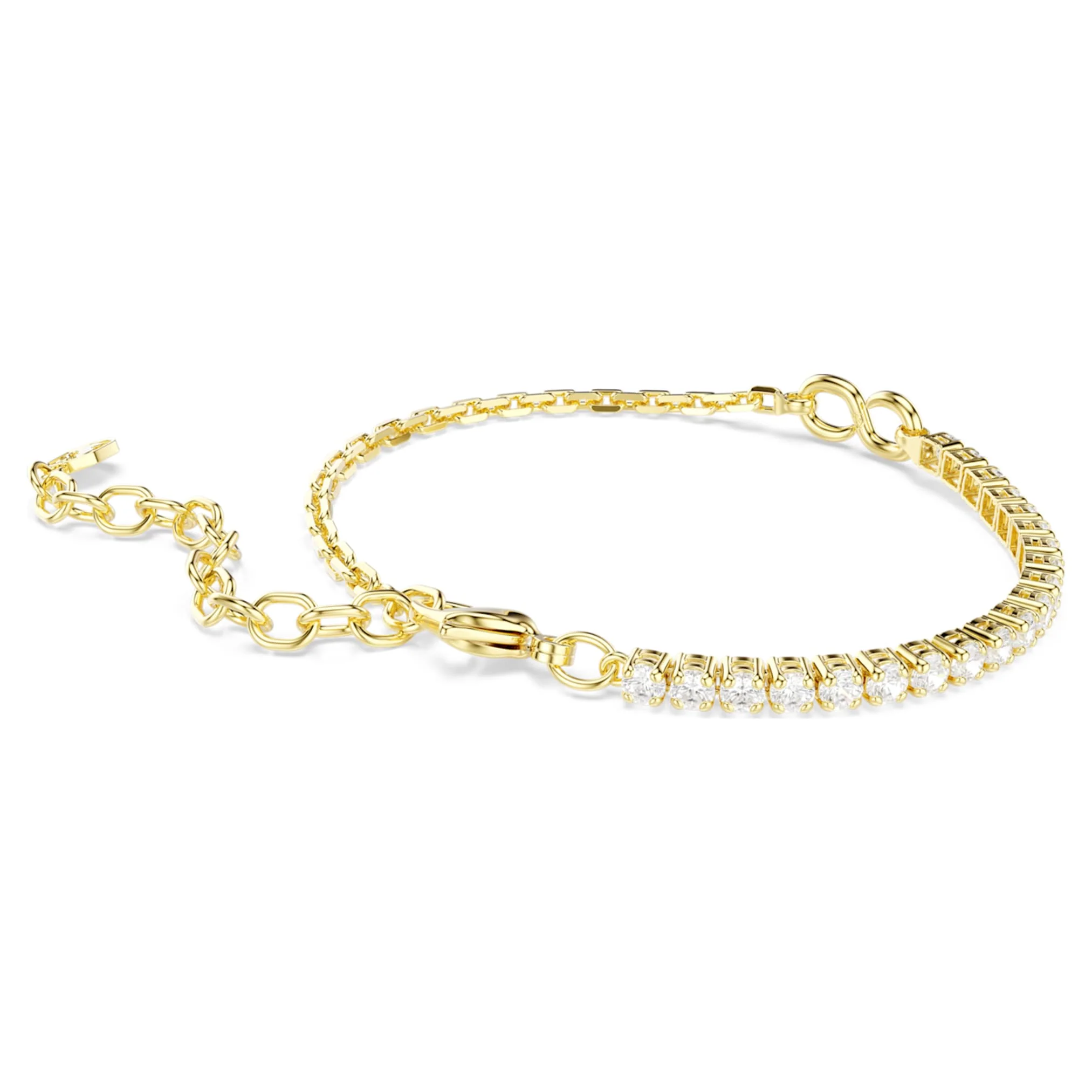 Matrix bracelet Round cut, White, 18K gold finish - Image 4
