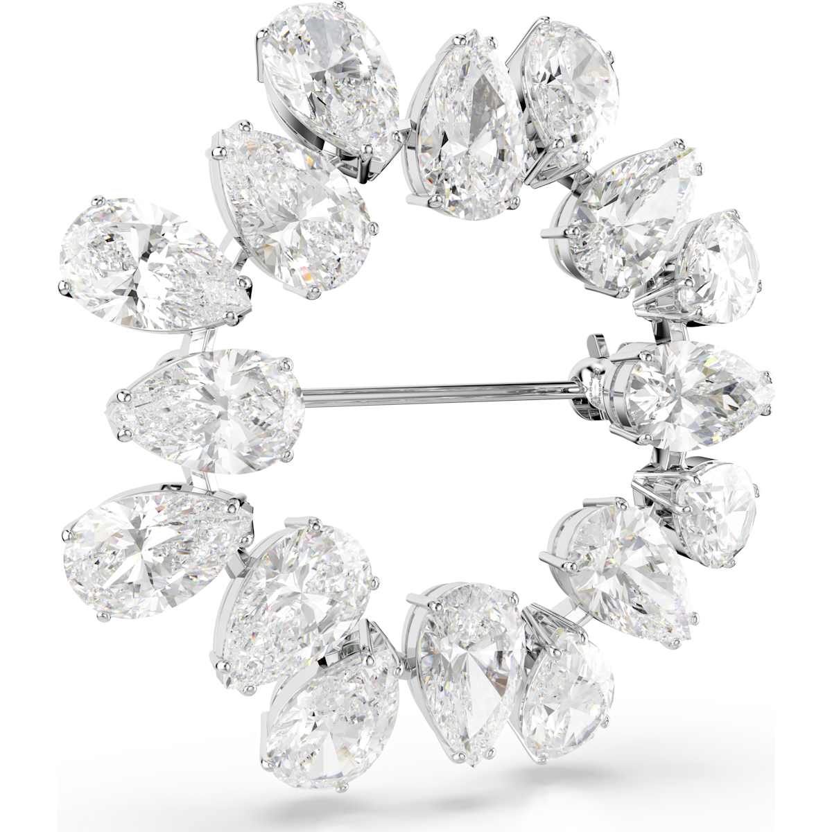Matrix brooch Pear cut, White, Rhodium plated - Image 3