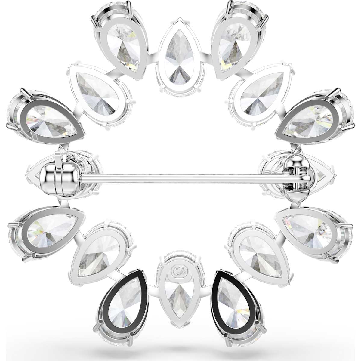 Matrix brooch Pear cut, White, Rhodium plated - Image 4