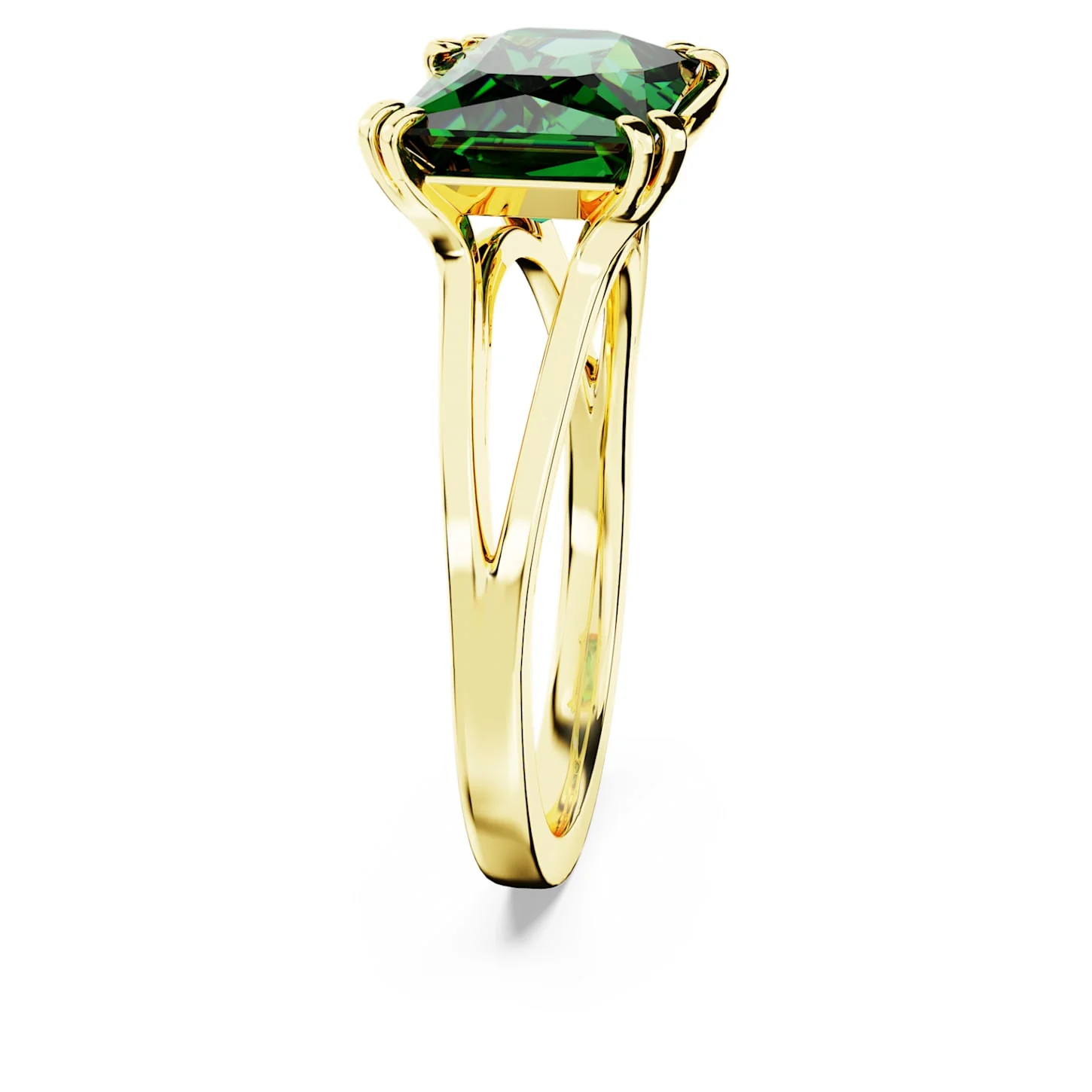 Matrix cocktail ring Rectangular cut, Green, Gold-tone plated - Image 4
