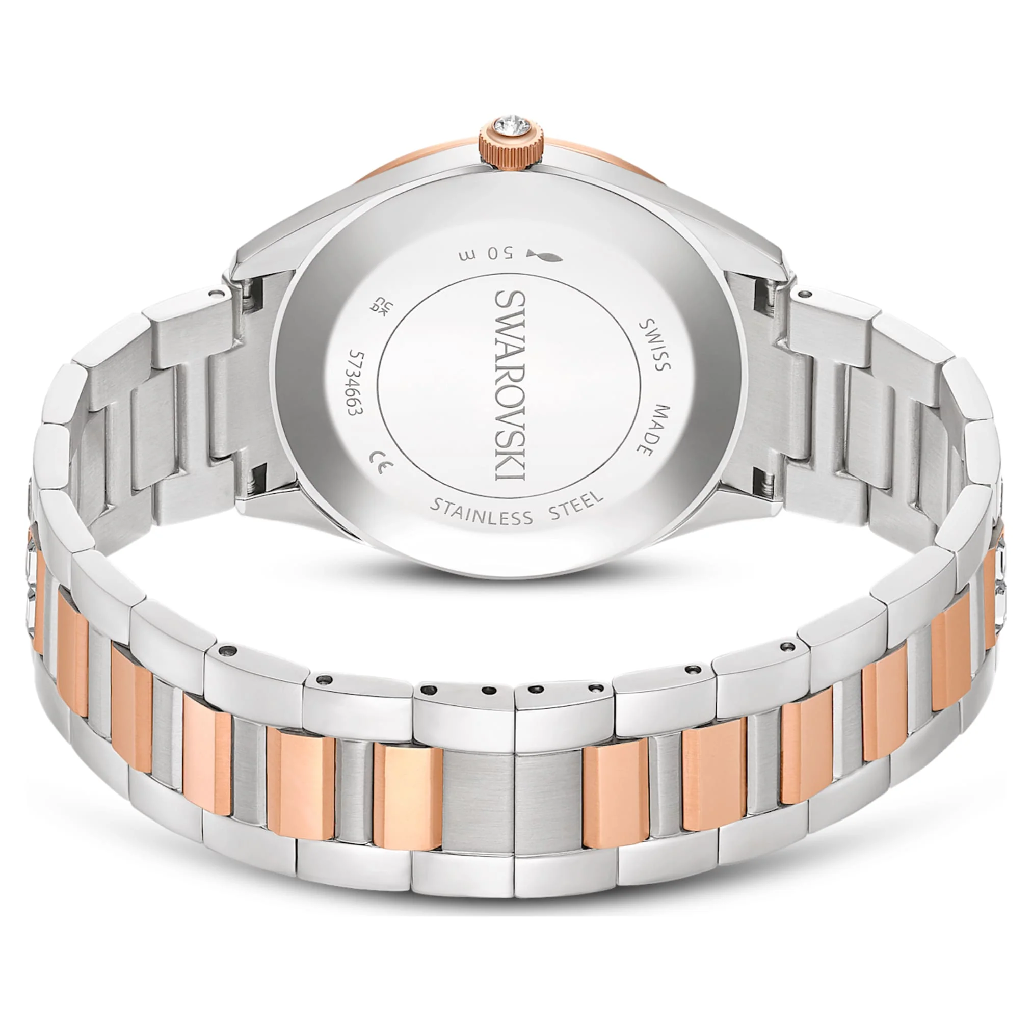 Matrix date watch Swiss Made, Metal bracelet, Rose gold tone, Mixed metal finish - Image 3