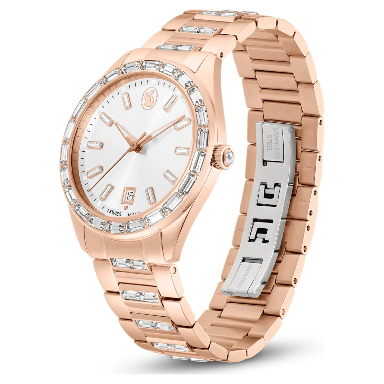 Matrix date watch Swiss Made, Metal bracelet, Rose gold tone, Rose gold-tone finish - Image 2