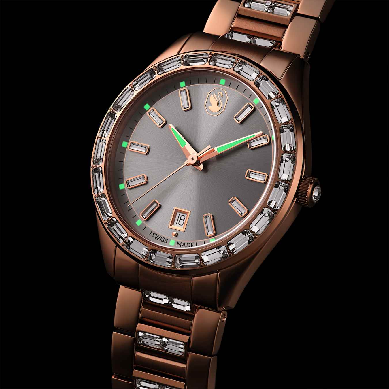 Matrix date watch Swiss Made, Metal bracelet, Rose gold tone, Rose gold-tone finish - Image 7