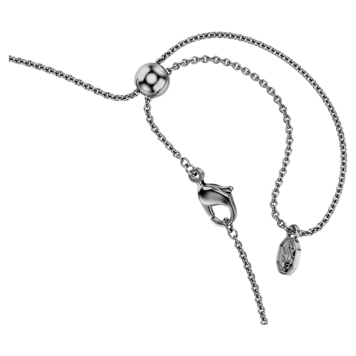 Matrix necklace Gradient of round cuts, Multicolored, Ruthenium plated - Image 3