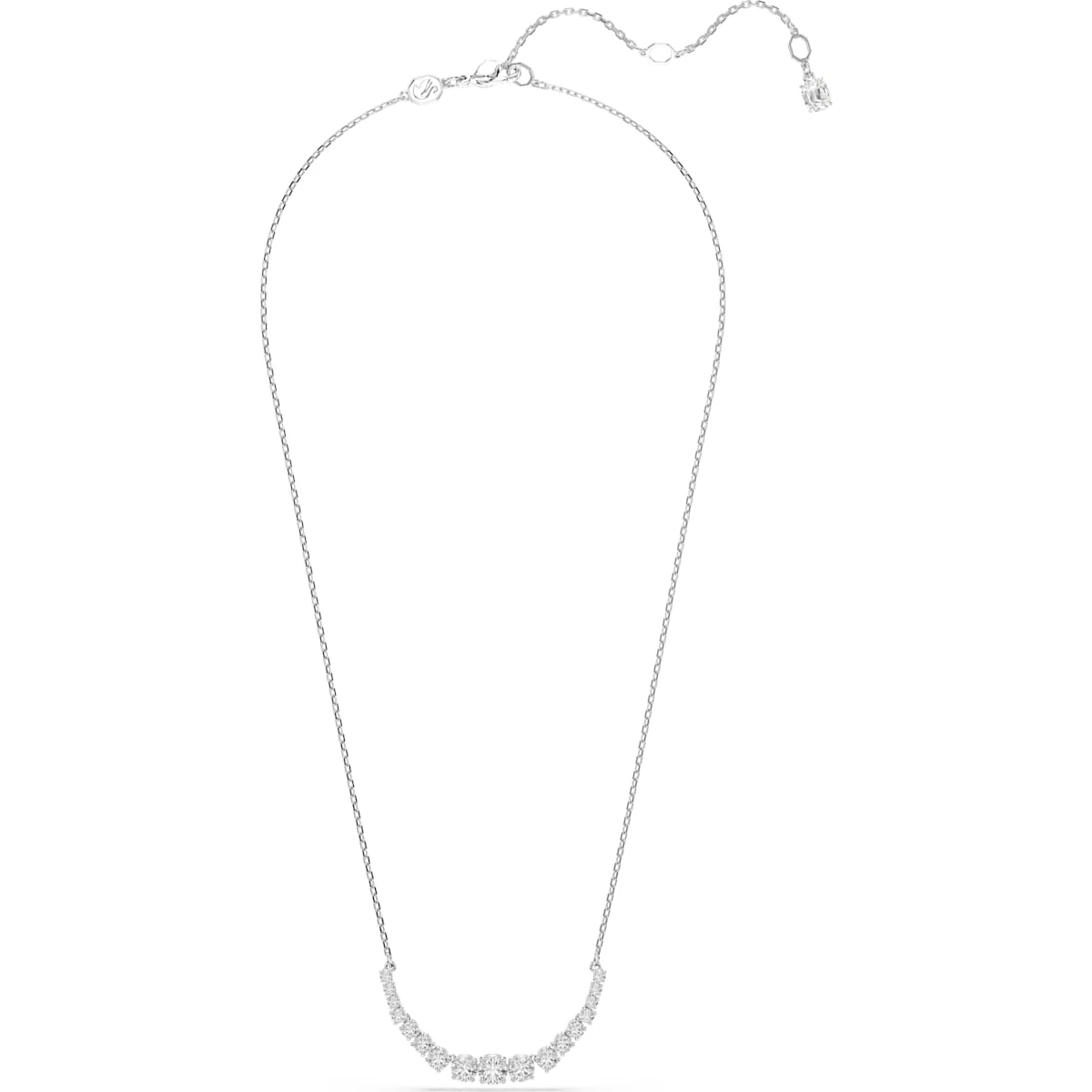 Matrix necklace Gradient of round cuts, White, Rhodium plated - Image 2