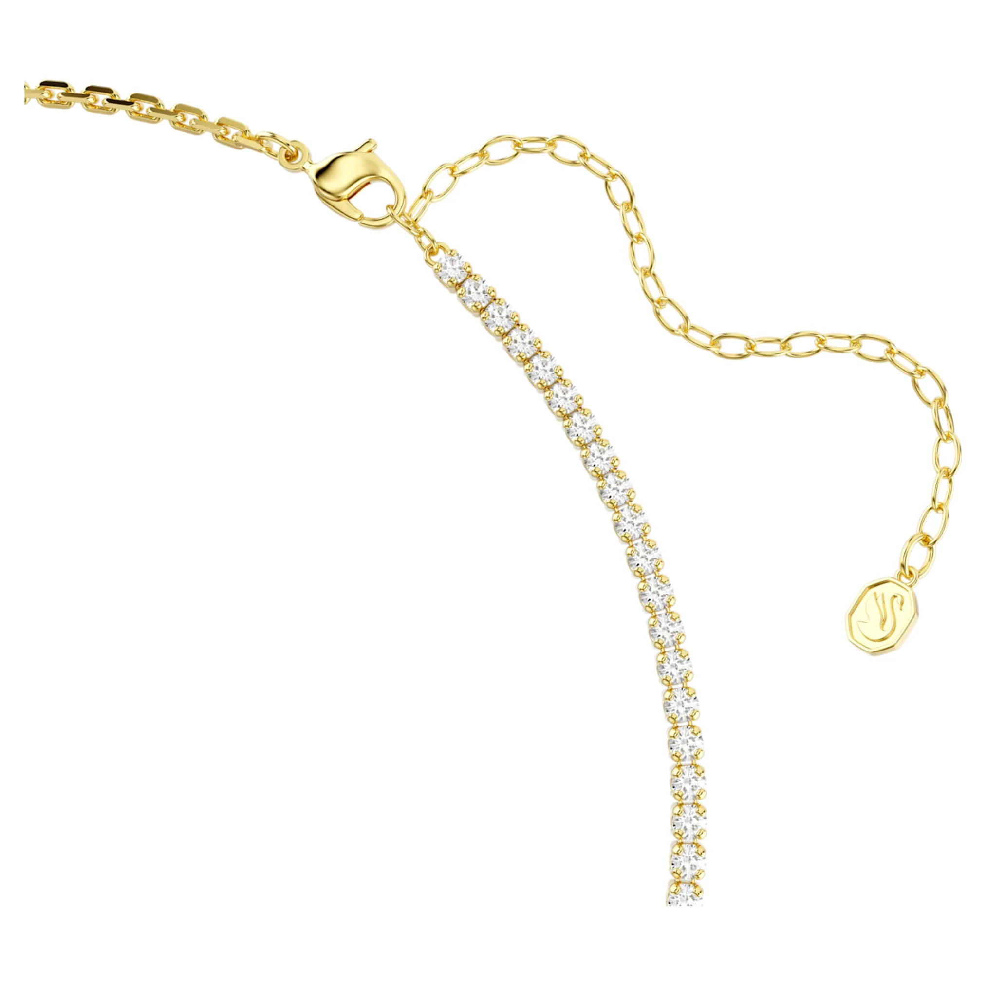 Matrix necklace Round cut, White, 18K gold finish - Image 3