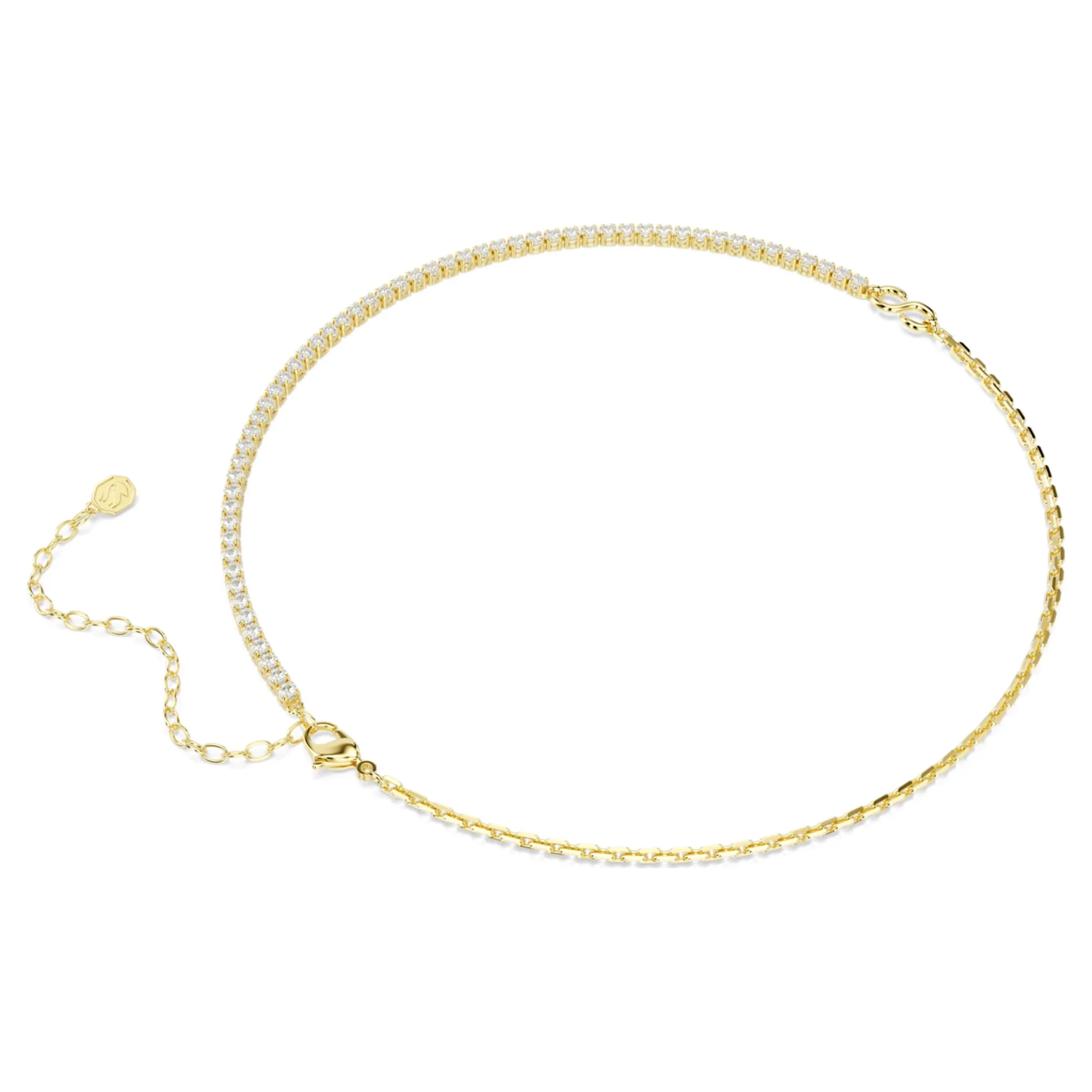 Matrix necklace Round cut, White, 18K gold finish - Image 4