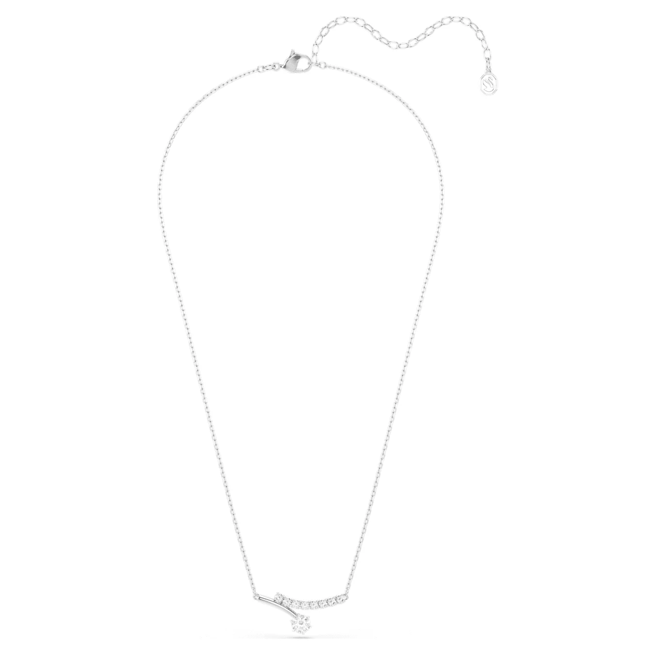 Matrix necklace Round cut, White, Rhodium plated - Image 2