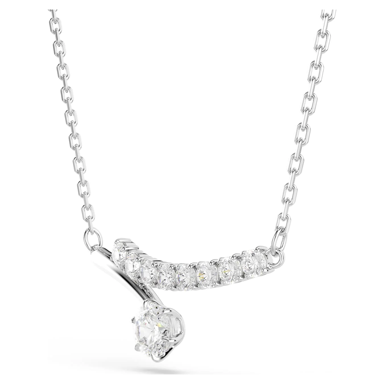 Matrix necklace Round cut, White, Rhodium plated - Image 3