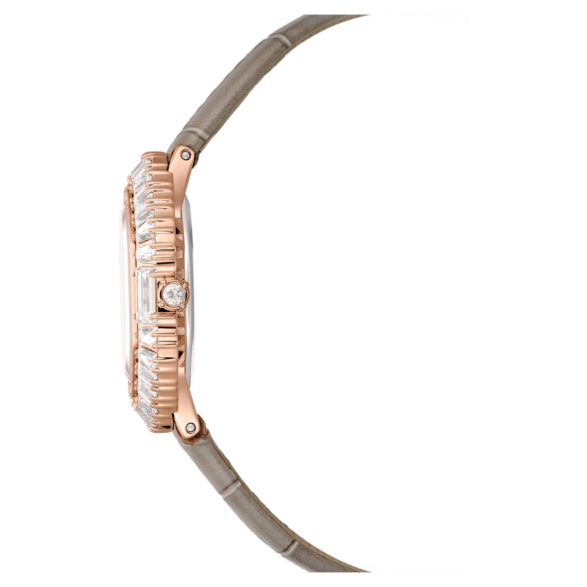 Matrix octagon watch Leather strap, Beige, Rose gold-tone finish - Image 5
