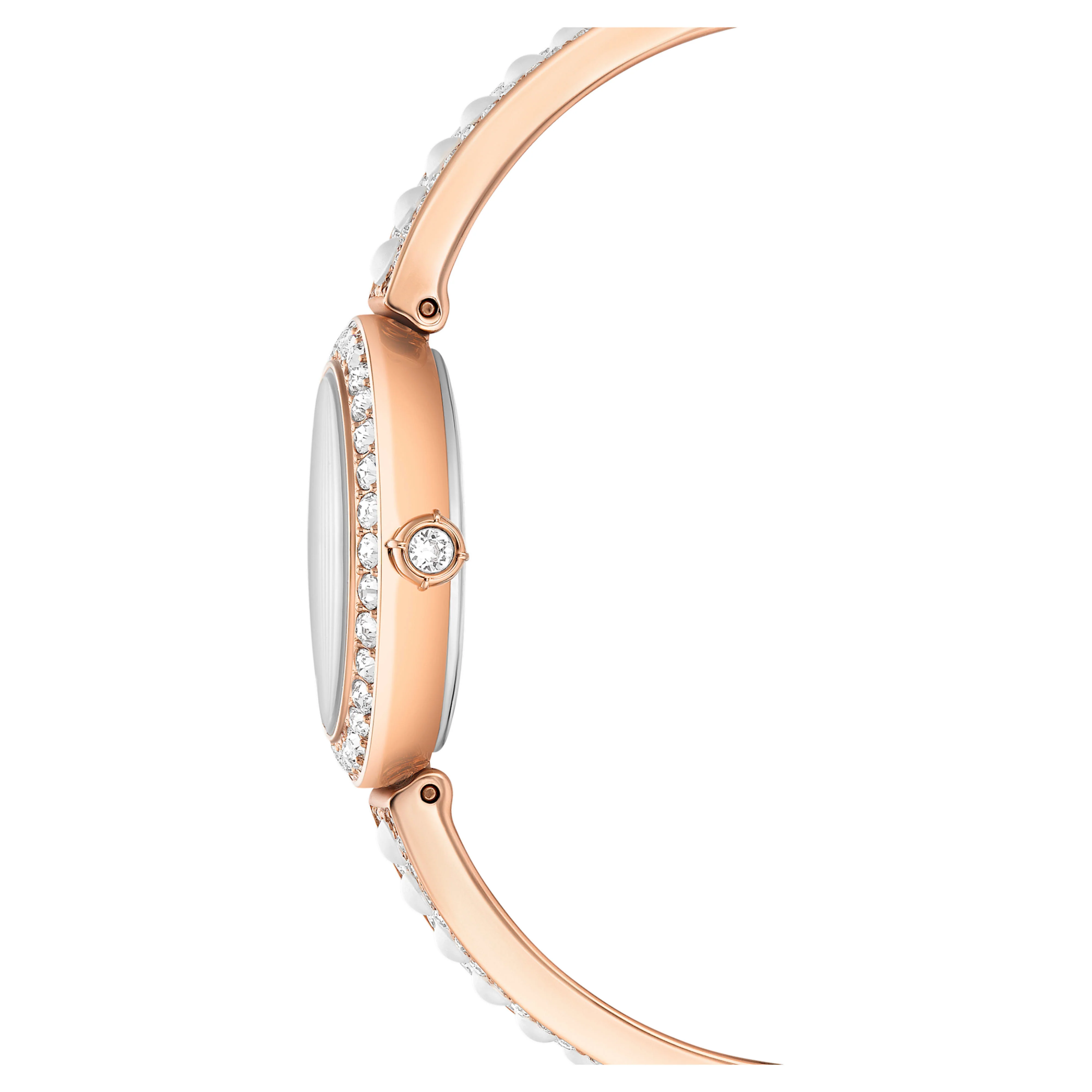 Matrix pearl bangle bangle watch Swiss Made, Crystal bracelet, White, Rose gold-tone finish - Image 6