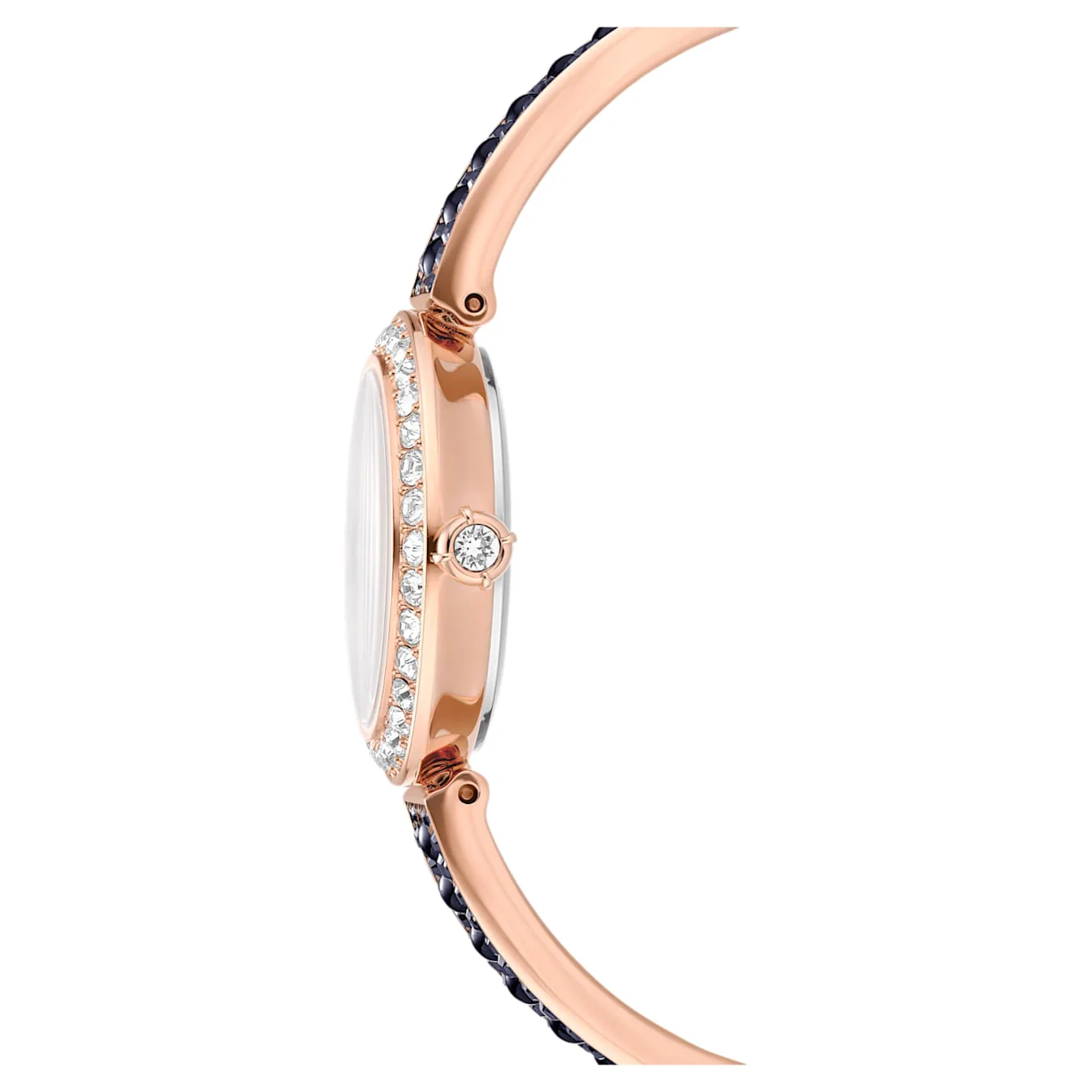 Matrix pearl bangle watch Swiss Made, Crystal bracelet, Black, Rose gold-tone finish - Image 5
