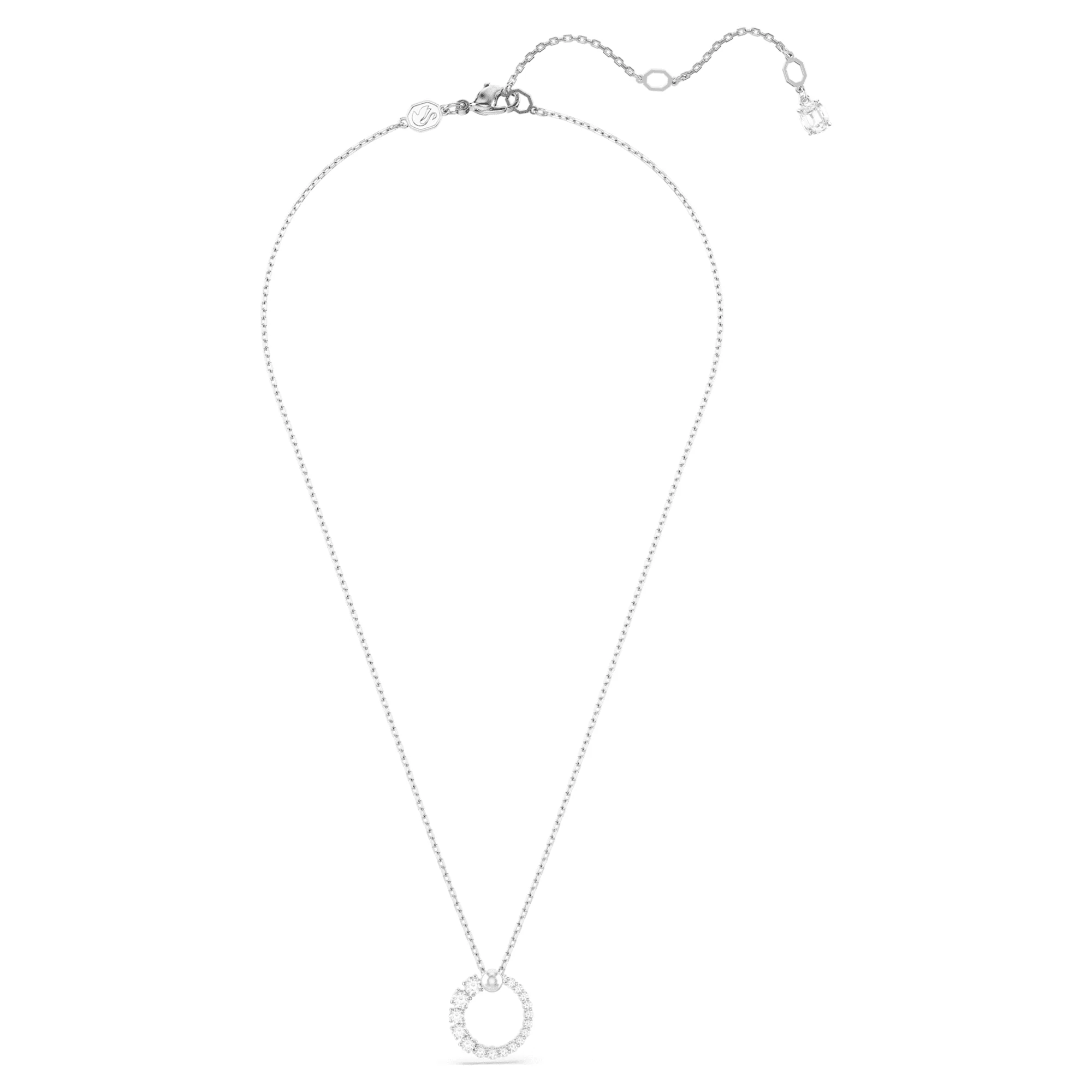 Matrix pendant Crystal pearl, Round cut, White, Rhodium plated - Image 2