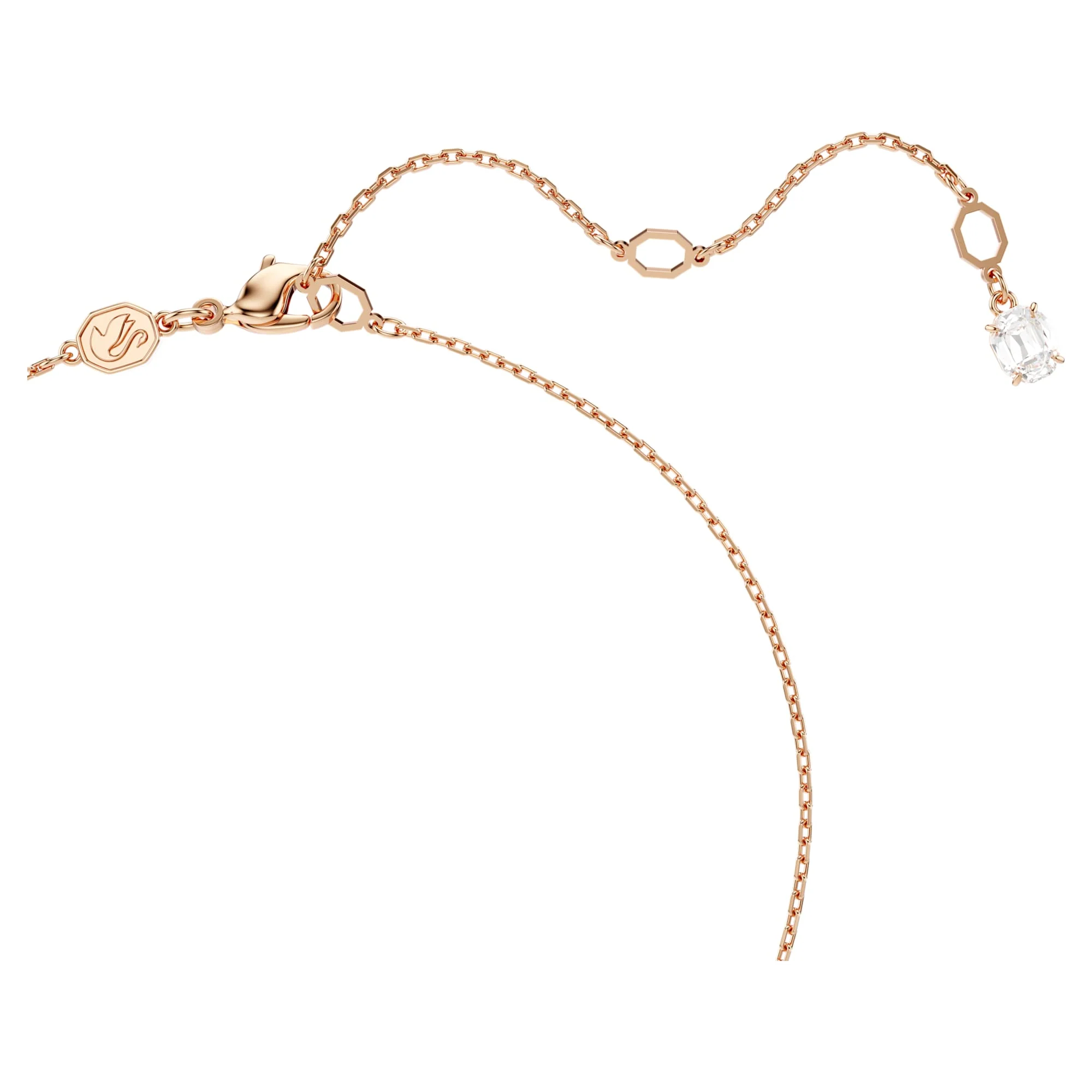 Matrix pendant Crystal pearl, Round cut, White, Rose gold-tone plated - Image 3