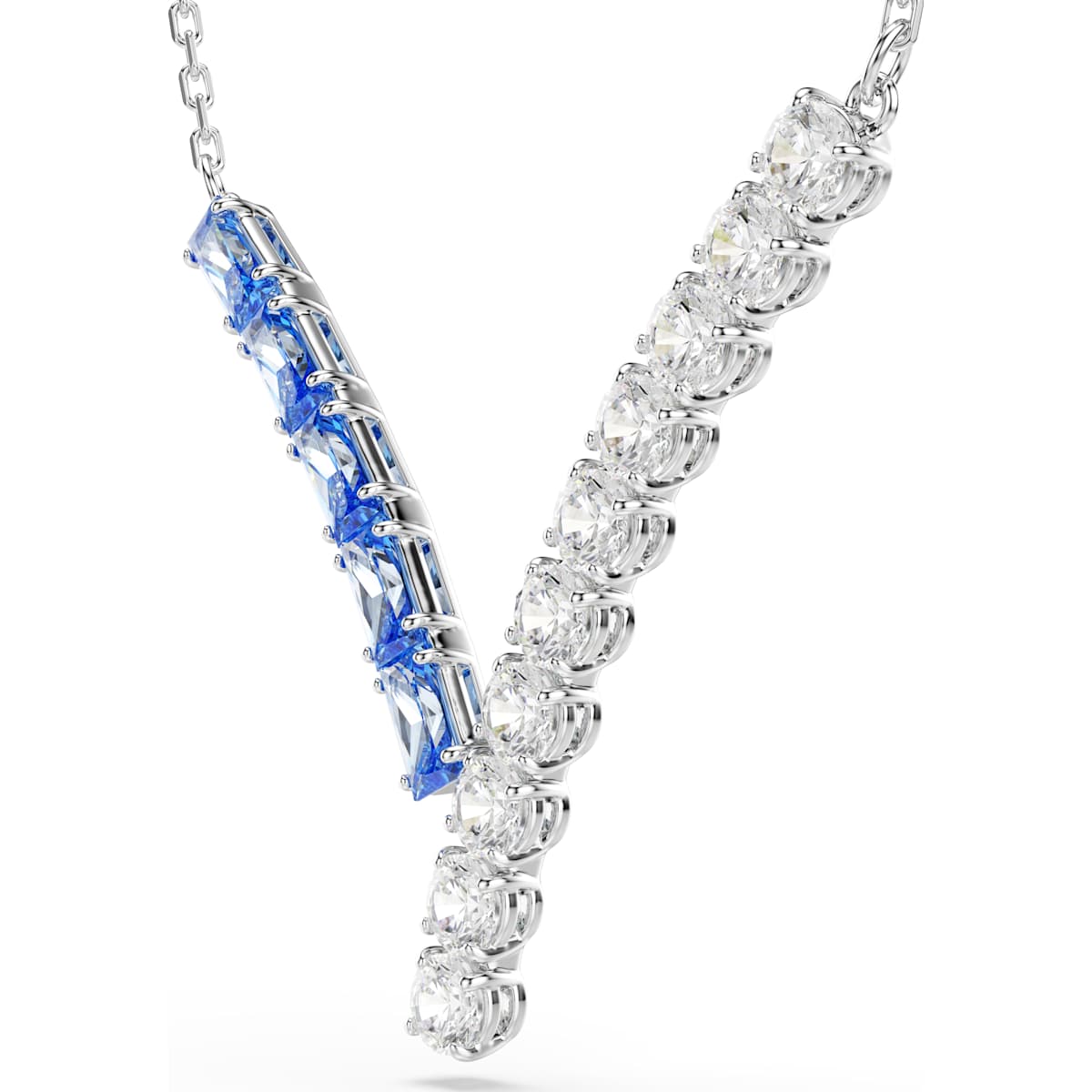 Matrix pendant, Mixed cuts, Blue, Rhodium plated - Image 3