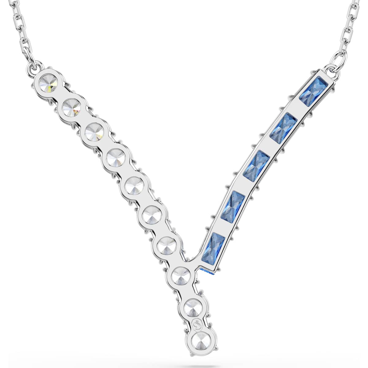 Matrix pendant, Mixed cuts, Blue, Rhodium plated - Image 5
