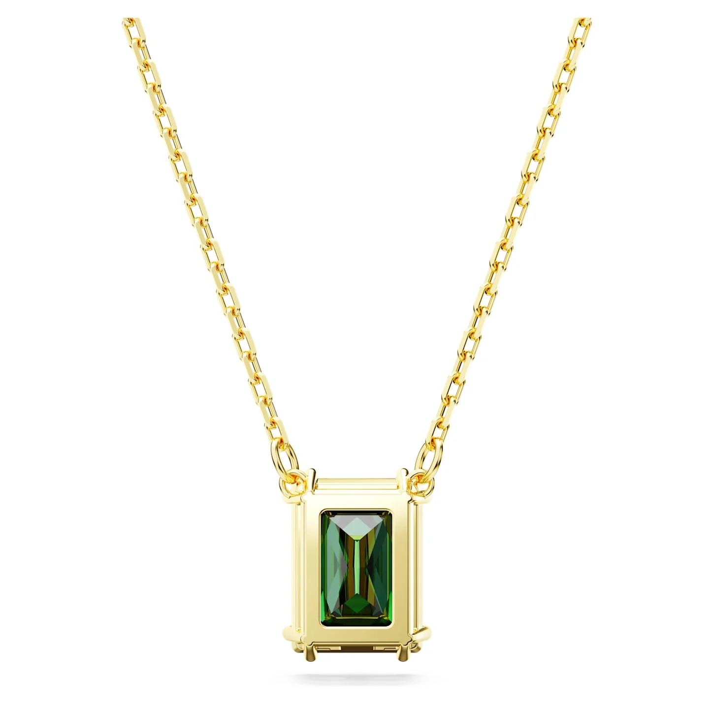 Matrix pendant Rectangular cut, Green, Gold-tone plated - Image 4