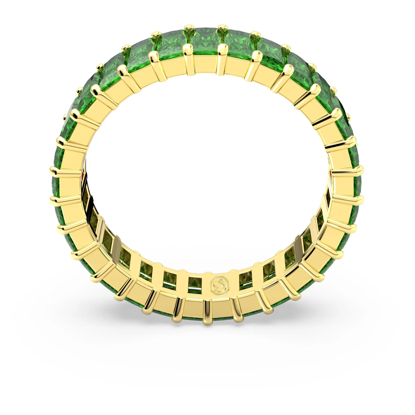 Matrix ring Baguette cut, Green, Gold-tone plated - Image 4