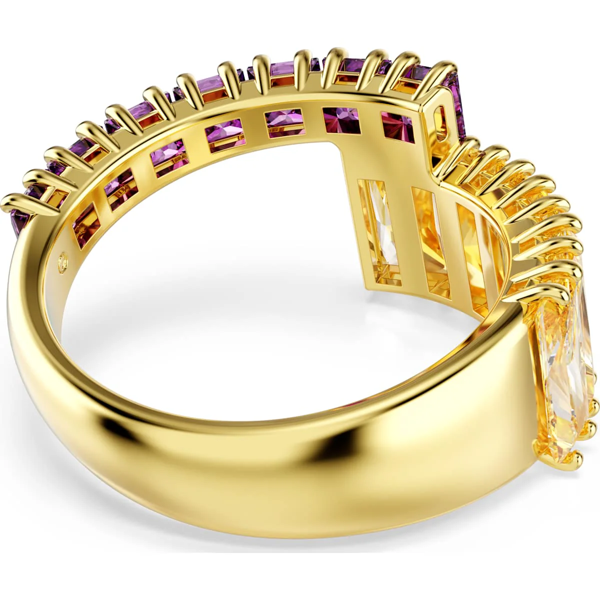 Matrix ring, Mixed cuts, Multicolored, Gold-tone plated - Image 4