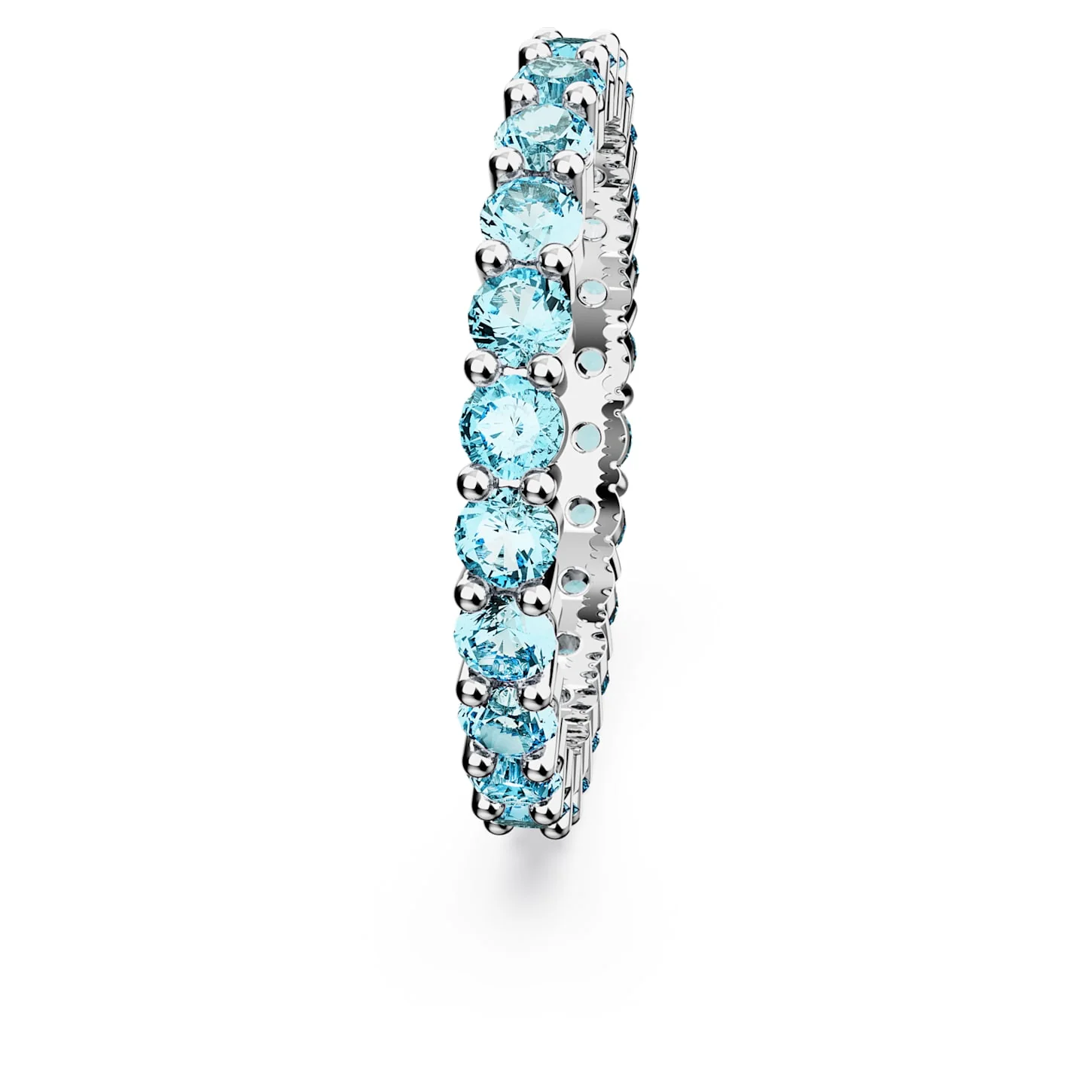 Matrix ring Round cut, Blue, Rhodium plated - Image 3