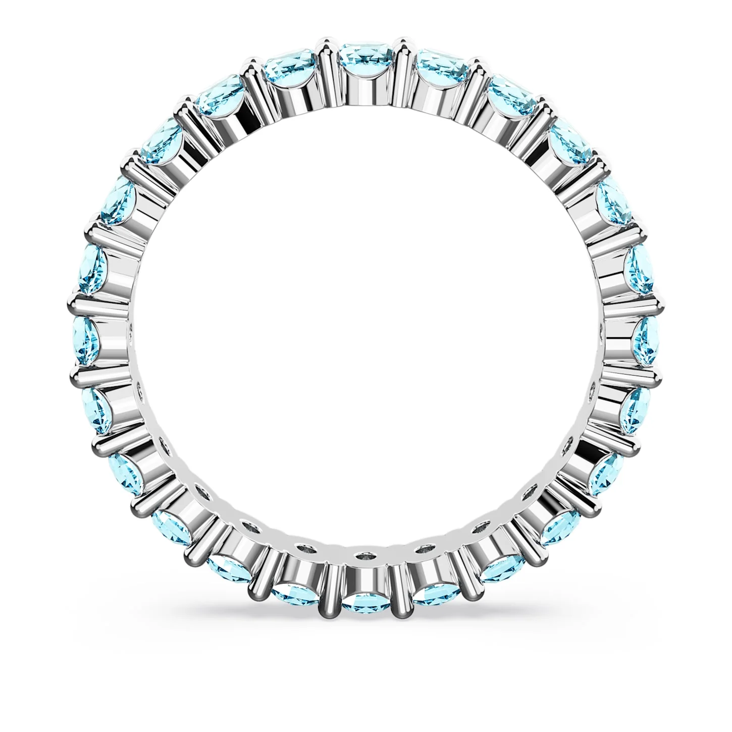 Matrix ring Round cut, Blue, Rhodium plated - Image 4