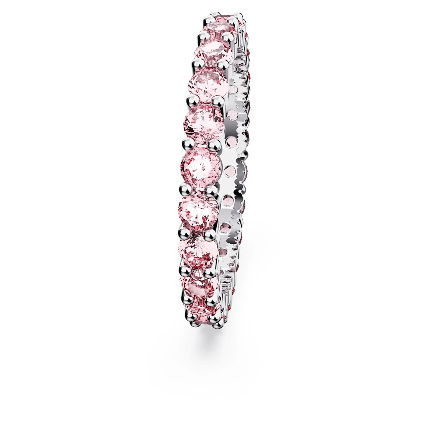 Matrix ring Round cut, Pink, Rhodium plated - Image 3