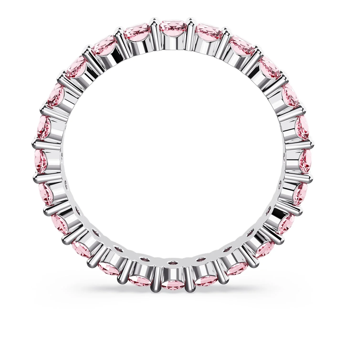 Matrix ring Round cut, Pink, Rhodium plated - Image 4