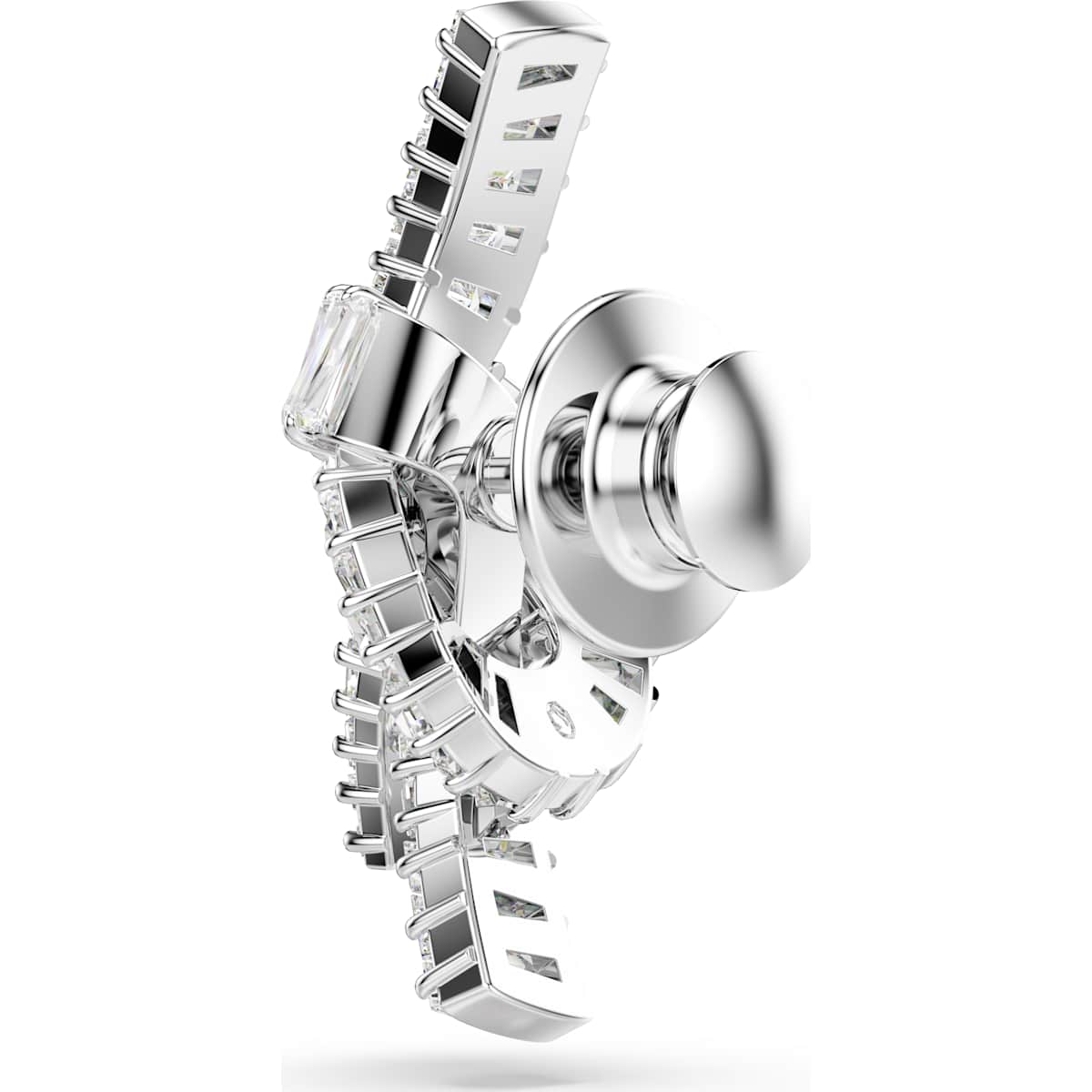 Matrix tack pin, Baguette cut, Knot, White, Rhodium plated - Image 5