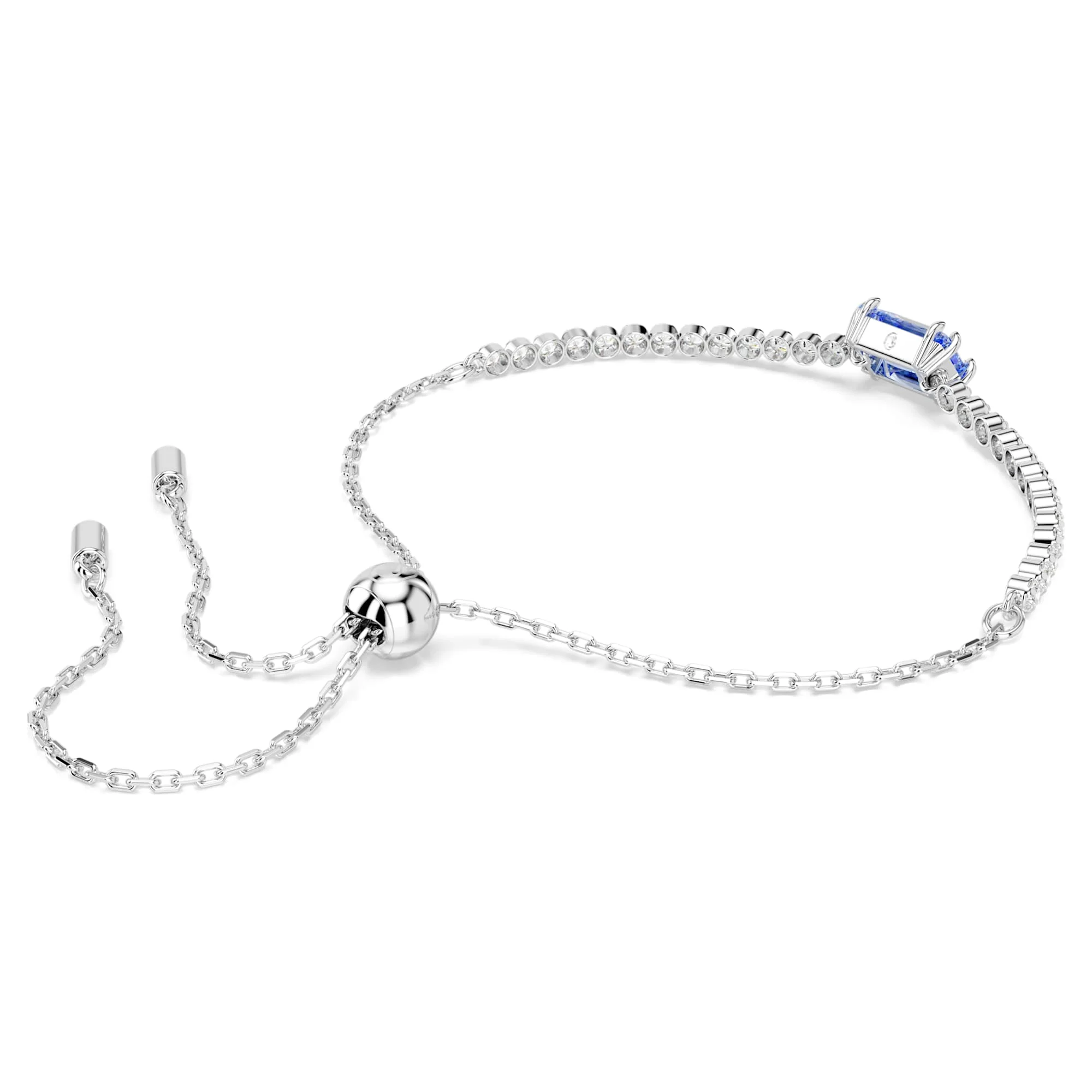 Matrix Tennis bracelet Mixed cuts, Blue, Rhodium plated - Image 4