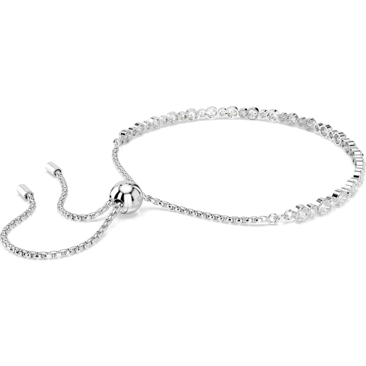 Matrix Tennis bracelet Mixed round cuts, White, Rhodium plated - Image 5