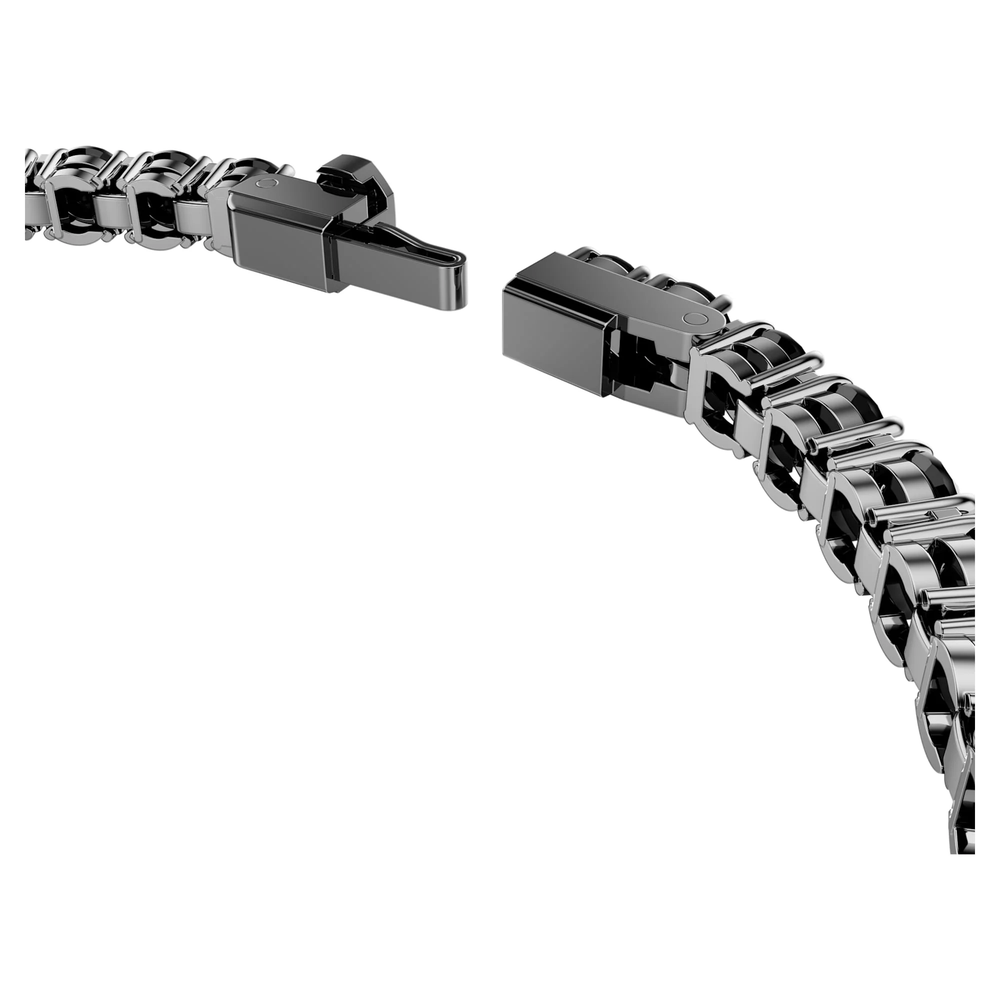 Matrix Tennis bracelet Round cut, Black, Ruthenium plated - Image 3