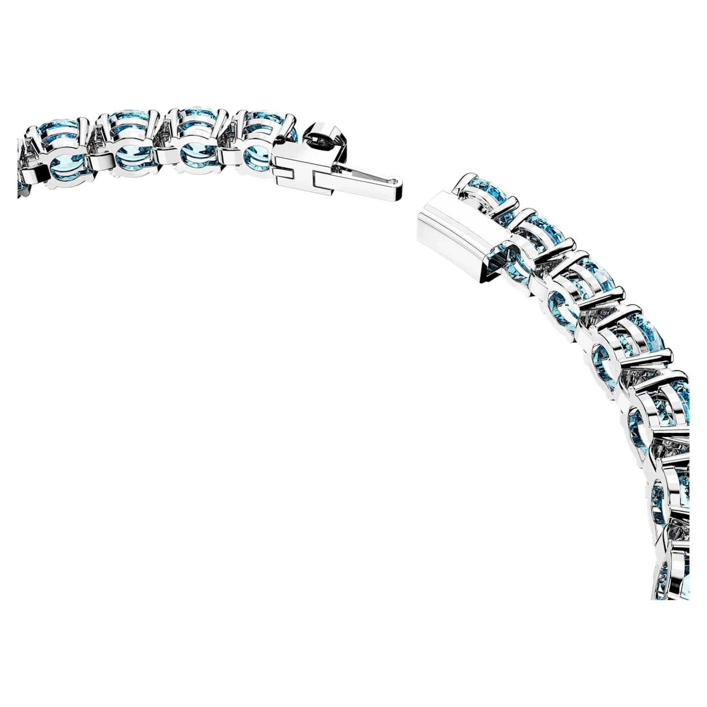 Matrix Tennis bracelet Round cut, Medium, Blue, Rhodium plated - Image 3