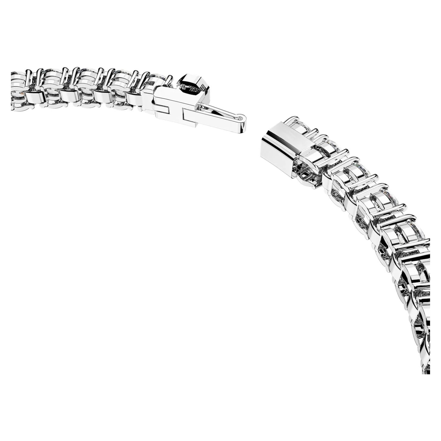 Matrix Tennis bracelet Round cut, Small, White, Rhodium plated - Image 3