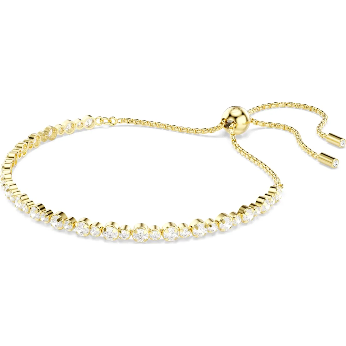 Matrix Tennis bracelet, Round cut, White, Gold-tone plated - Image 2