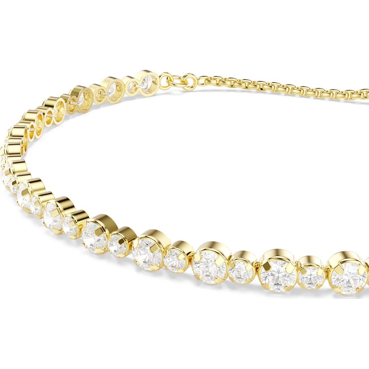 Matrix Tennis bracelet, Round cut, White, Gold-tone plated - Image 4