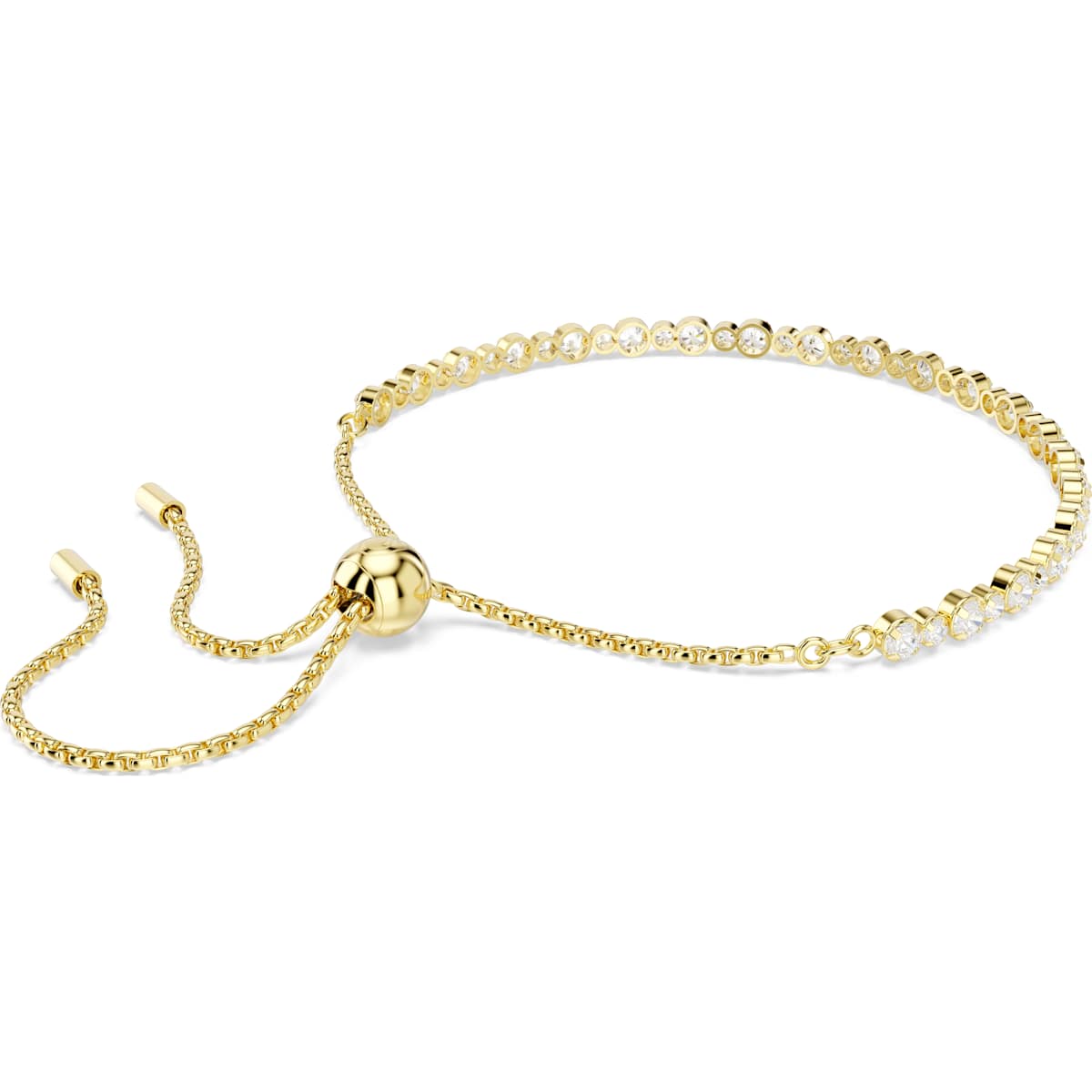 Matrix Tennis bracelet, Round cut, White, Gold-tone plated - Image 5