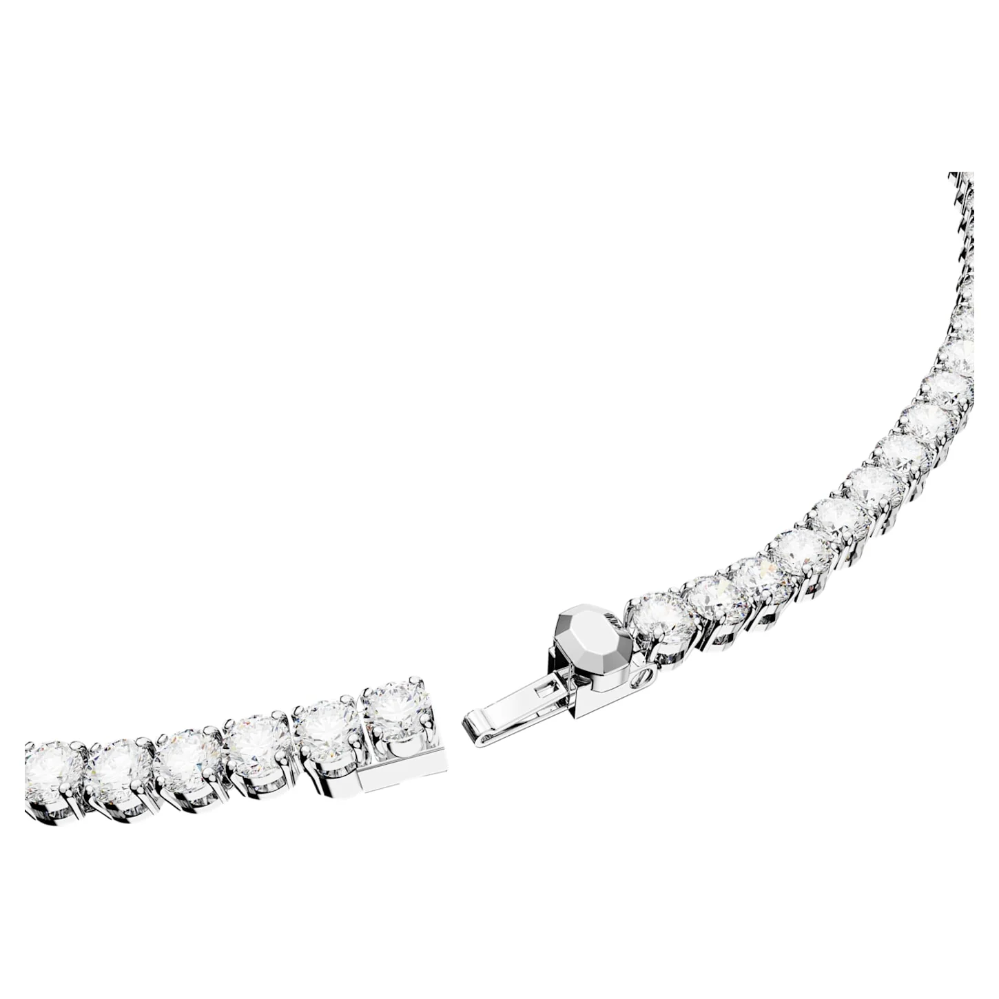 Matrix Tennis set Round cut, White, Rhodium plated - Image 3