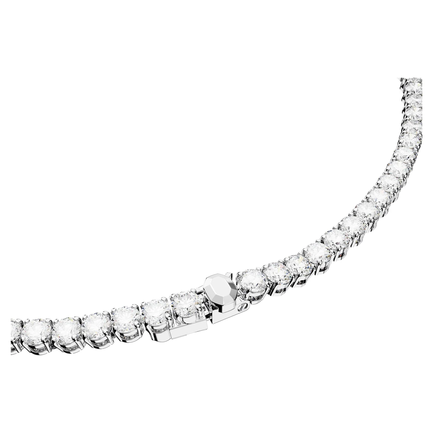 Matrix Tennis set Round cut, White, Rhodium plated - Image 4
