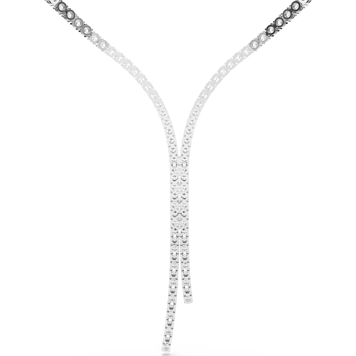 Matrix Y necklace Round cut, White, Rhodium plated - Image 5